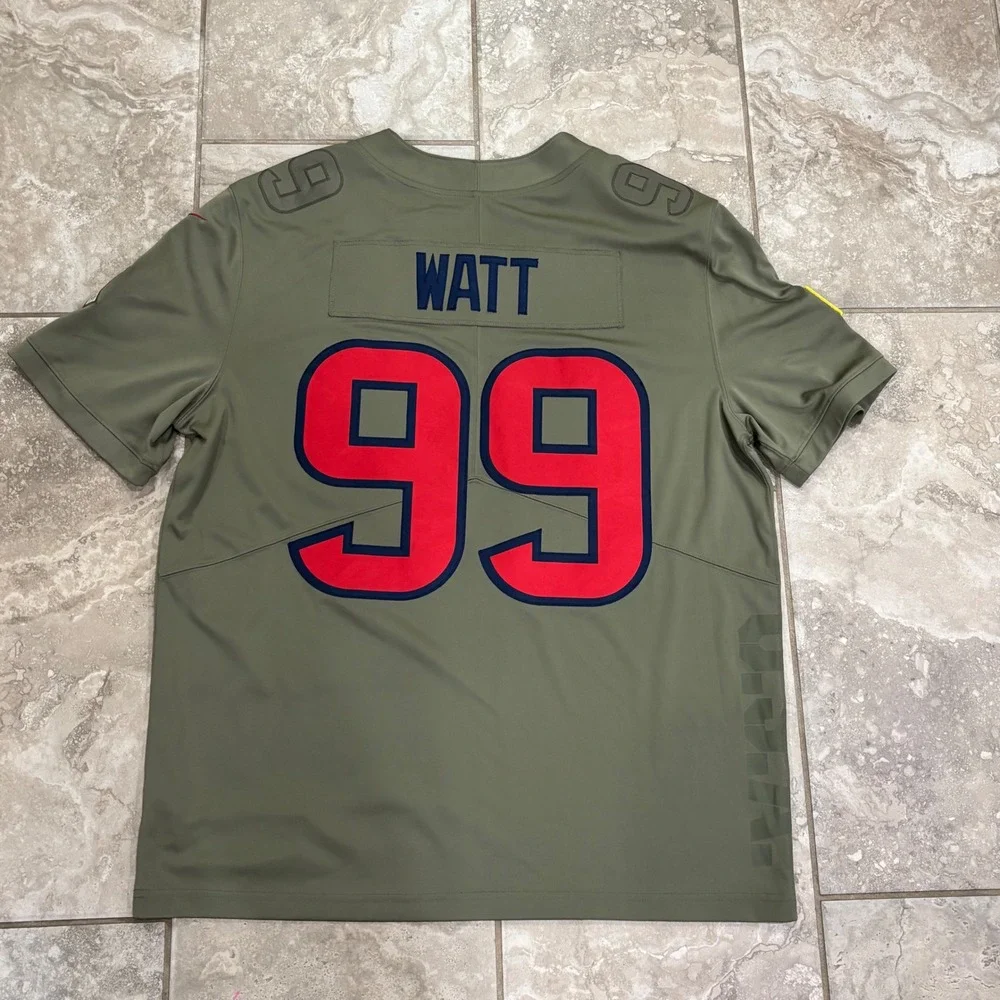 Nike Houston Texans JJ Watt 99 Salute to Service Jersey Mens XL‎ Olive Green NFL